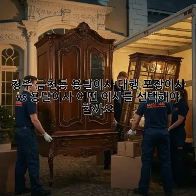 청주 금천동 용달이사 대행: 포장이사 vs 용달이사, 어떤 이사를 선택해야 할까요?