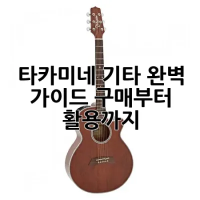 타카미네 기타 완벽 가이드: 구매부터 활용까지 🎸