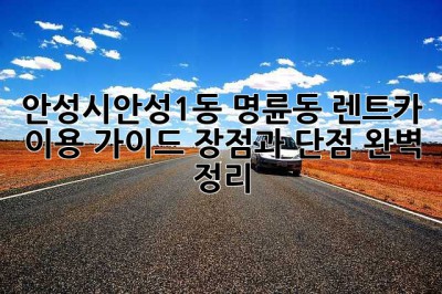 안성시(안성1동, 명륜동) 렌트카 이용 가이드: 장점과 단점 완벽 정리