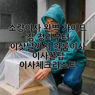 📦 소량이사 완벽 가이드: 짐 정리부터 이삿날까지! #원룸이사 #이사꿀팁 #이사체크리스트