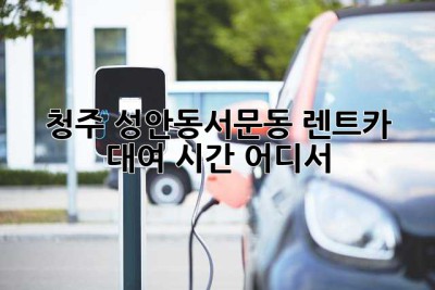 청주 성안동/서문동 렌트카 대여 시간, 어디서?