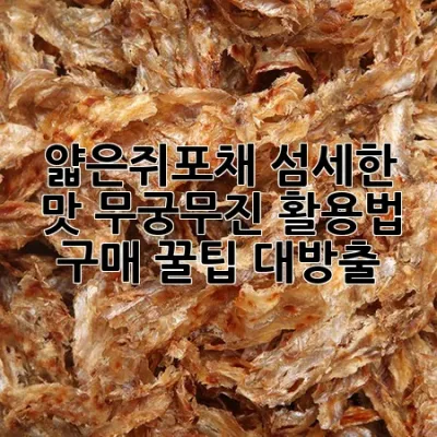 얇은쥐포채: 섬세한 맛, 무궁무진 활용법 & 구매 꿀팁 대방출!