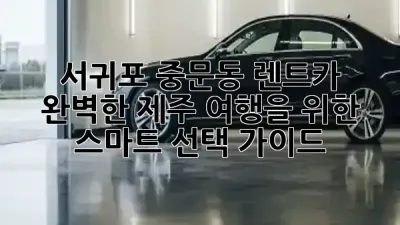 서귀포 중문동 렌트카, 완벽한 제주 여행을 위한 스마트 선택 가이드 🌴