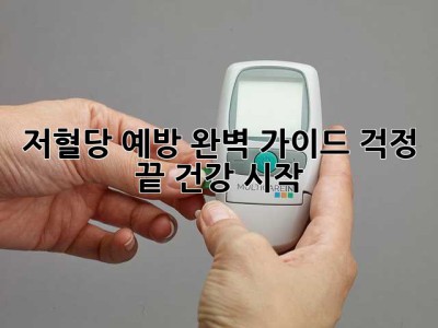 저혈당 예방 완벽 가이드: 걱정 끝, 건강 시작!