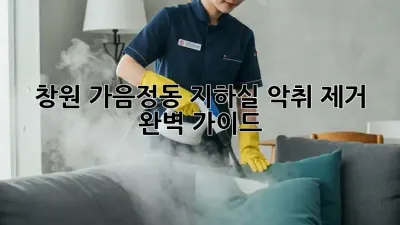 창원 가음정동 지하실 악취 제거 완벽 가이드