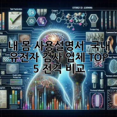 내 몸 사용설명서 🧬 국내 유전자 검사 업체 TOP 5 전격 비교!